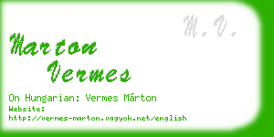 marton vermes business card